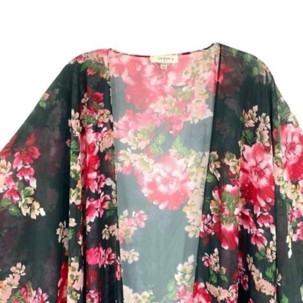 Umgee Floral Boho Tassel Kimono Top - Picture 5 of 16